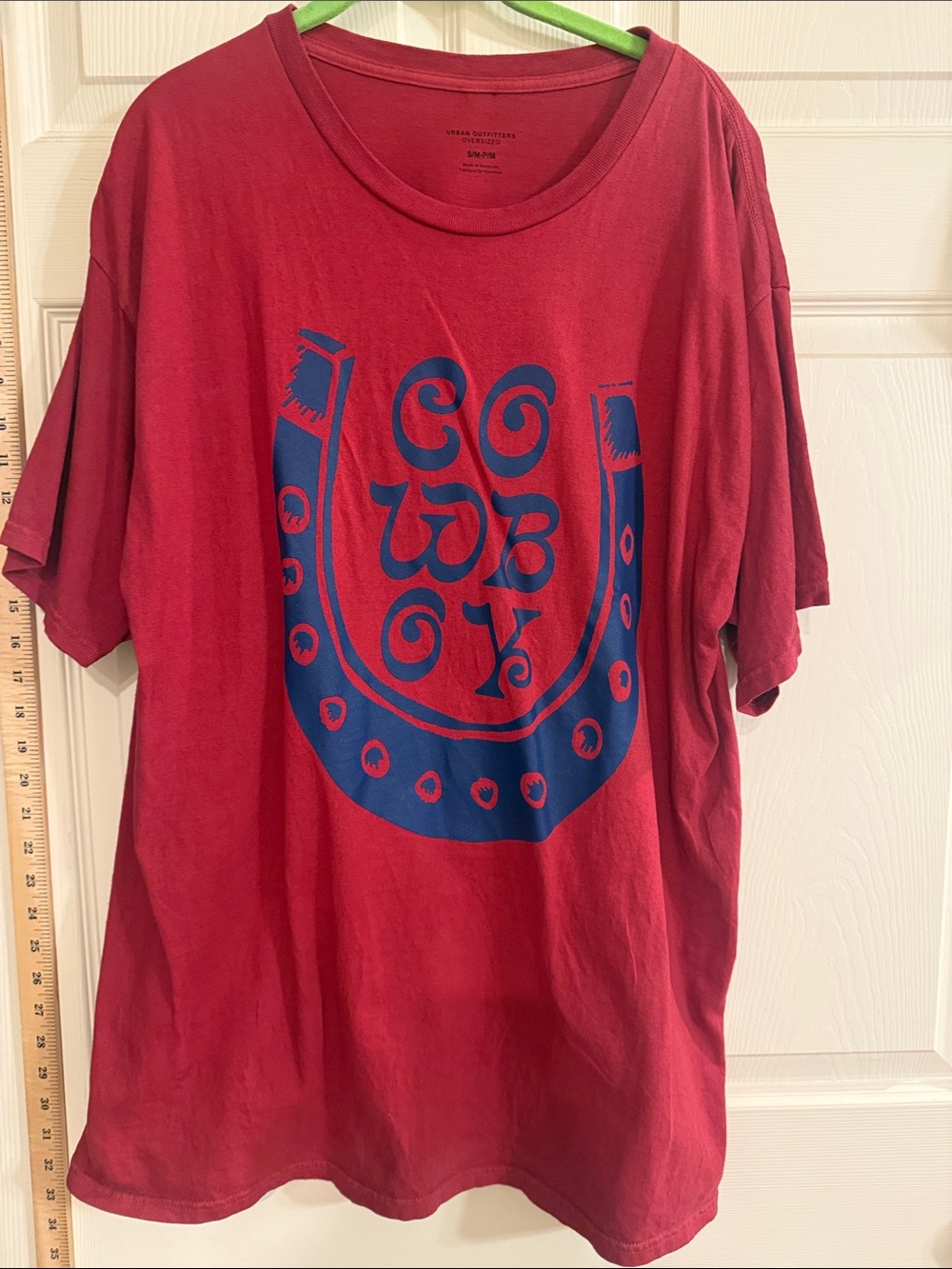 Urban Outfitters Red Tee with Blue Horseshoe Graphic